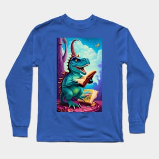 Dinosaur Reading A Book 14 Long Sleeve T-Shirt